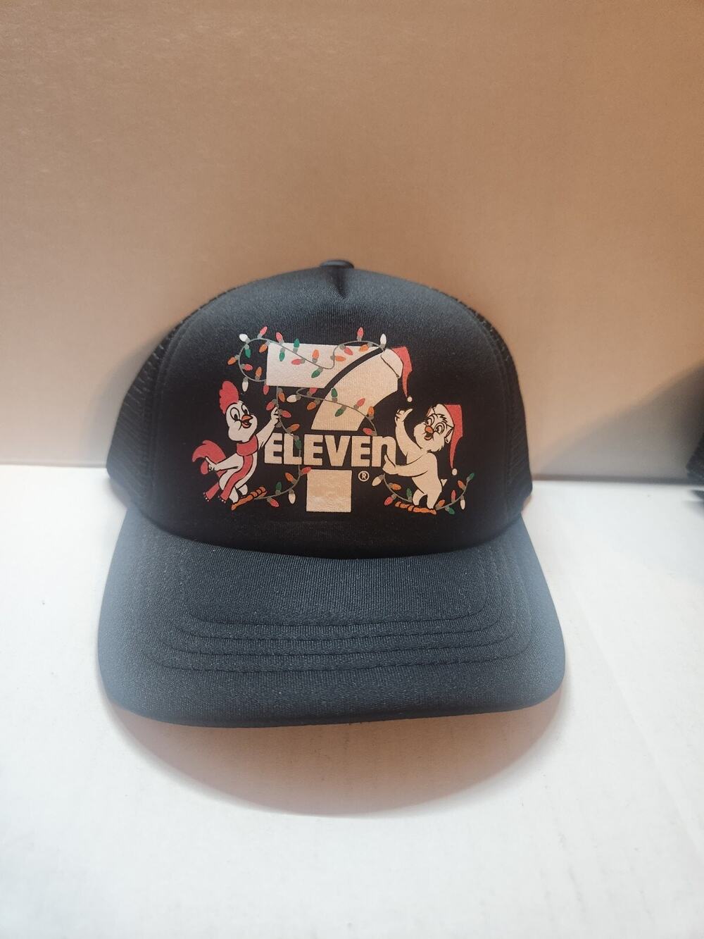 New! 7-Eleven 7-11 Trucker Snapback Hat Christmas Holiday Black NEW